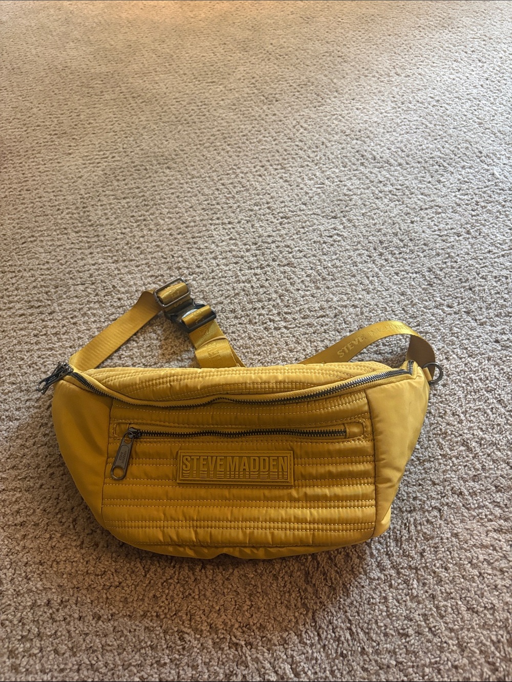 Steve Madden Mustard Quilted Waist Bag